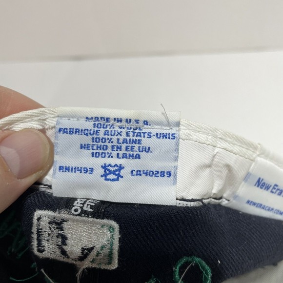 Vintage Seattle Mariners New Era Hat, Fitted 7 5/8, Dark Blue Cap, Logo, Maleko - Picture 9 of 11